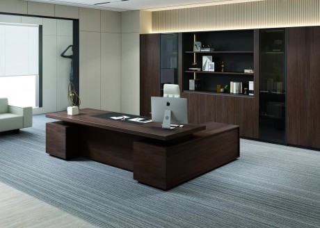 NEW CEO Executive Table with Double Auxiliary Cabinets